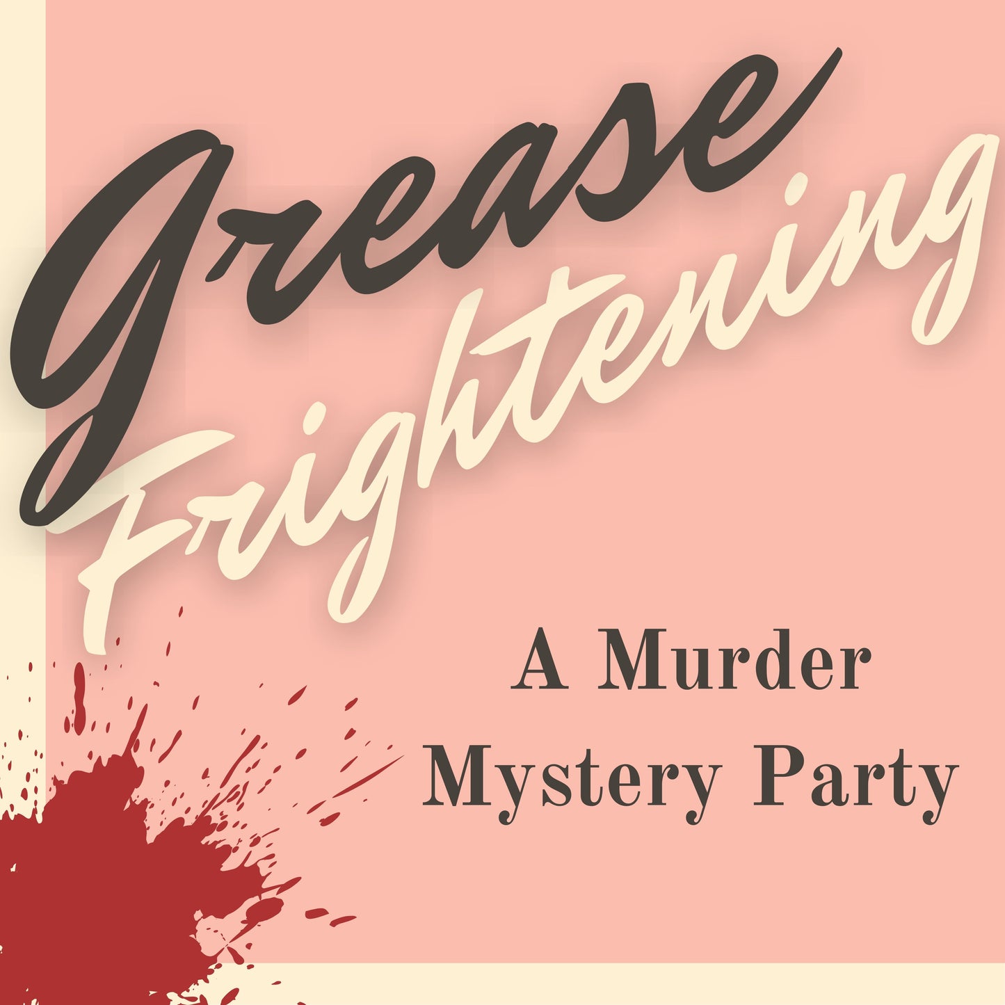 Fun and colourful fully scripted grease themed murder mystery party game for 6-8 players