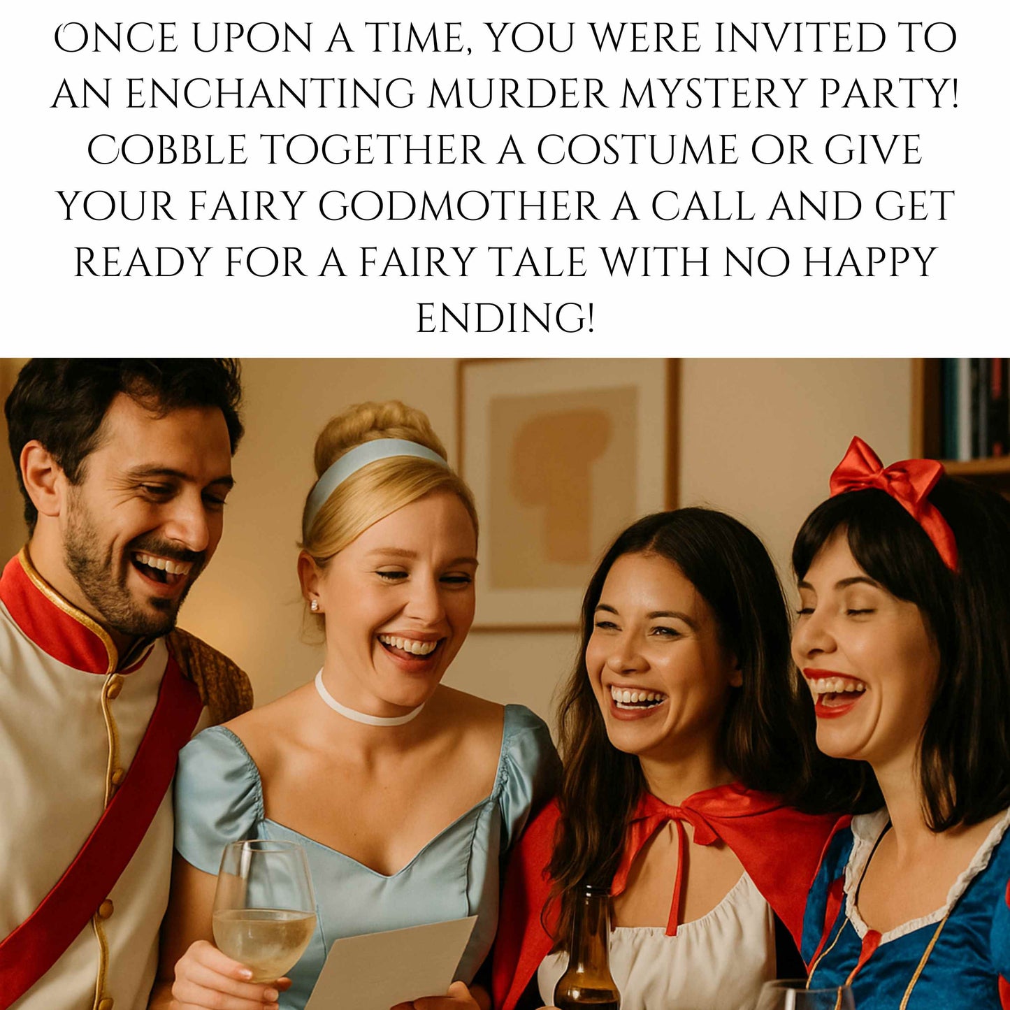 Once Upon A Crime- A Fairy Tale Themed Murder Mystery Party Game (6-20 Guests)