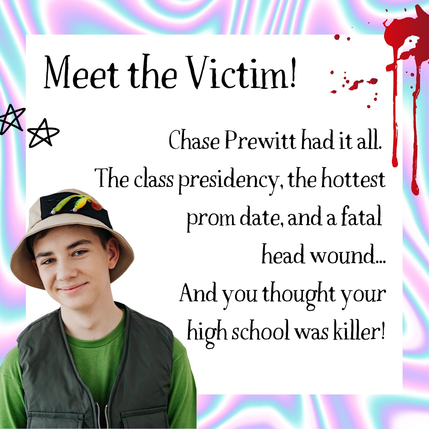 Character profile of the victim in the 2000 murder mystery game. Includes image and backstory for immersive mystery gameplay.