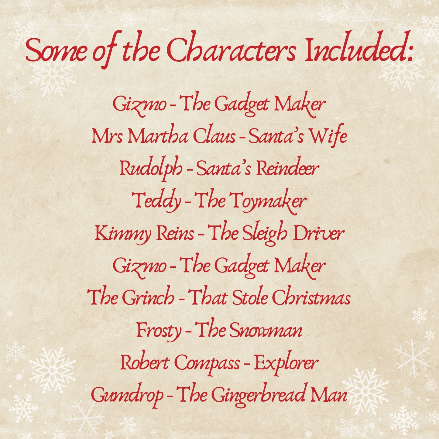 List of some of the characters in this game