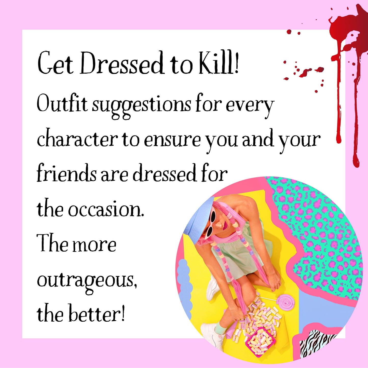 Costume ideas for a 90s themed murder mystery party. Players dressed to match the party theme for an immersive murder mystery experience.