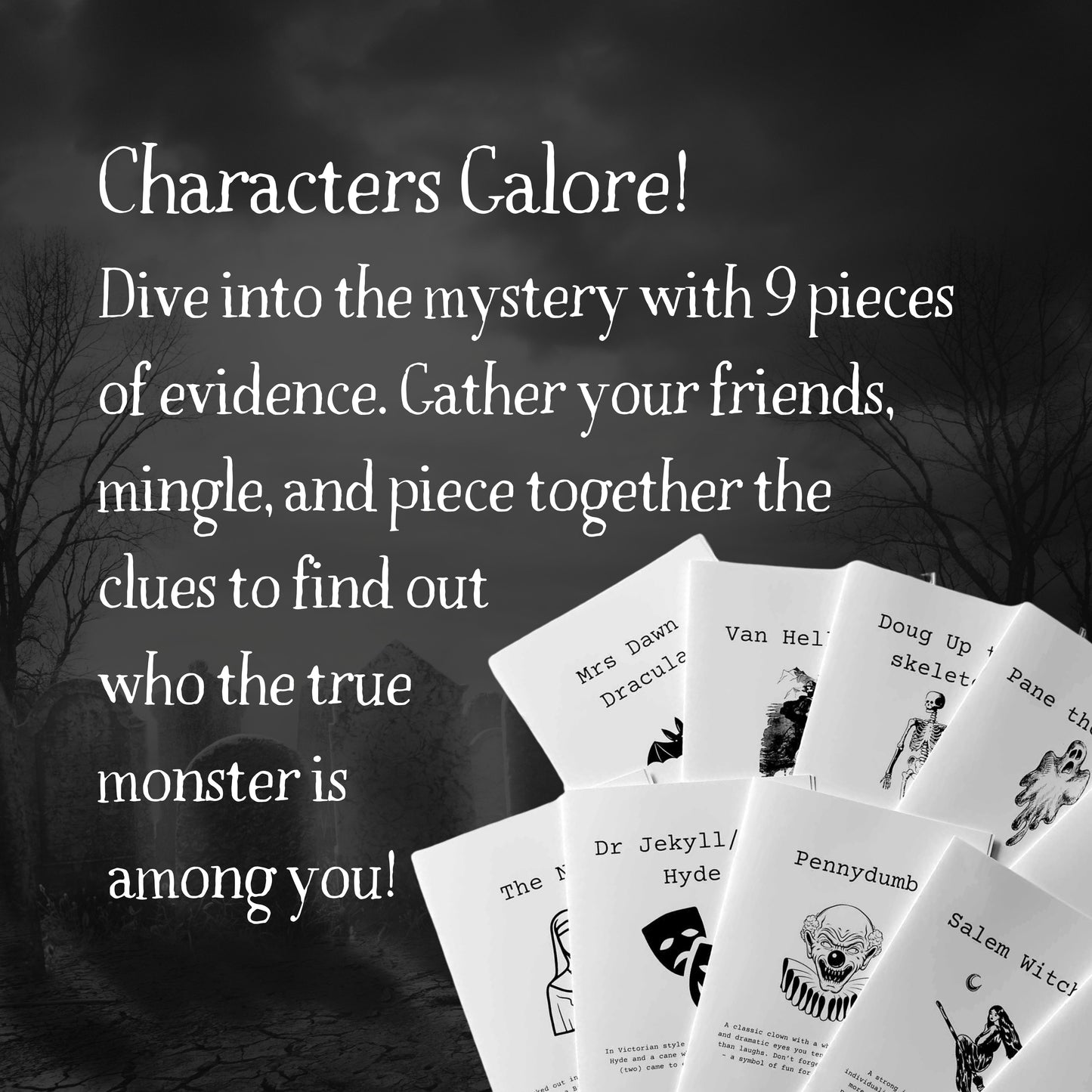 Murder at Monster Mansion - A Monster Murder Mystery Party-in-a-Box (8-15 Guests)