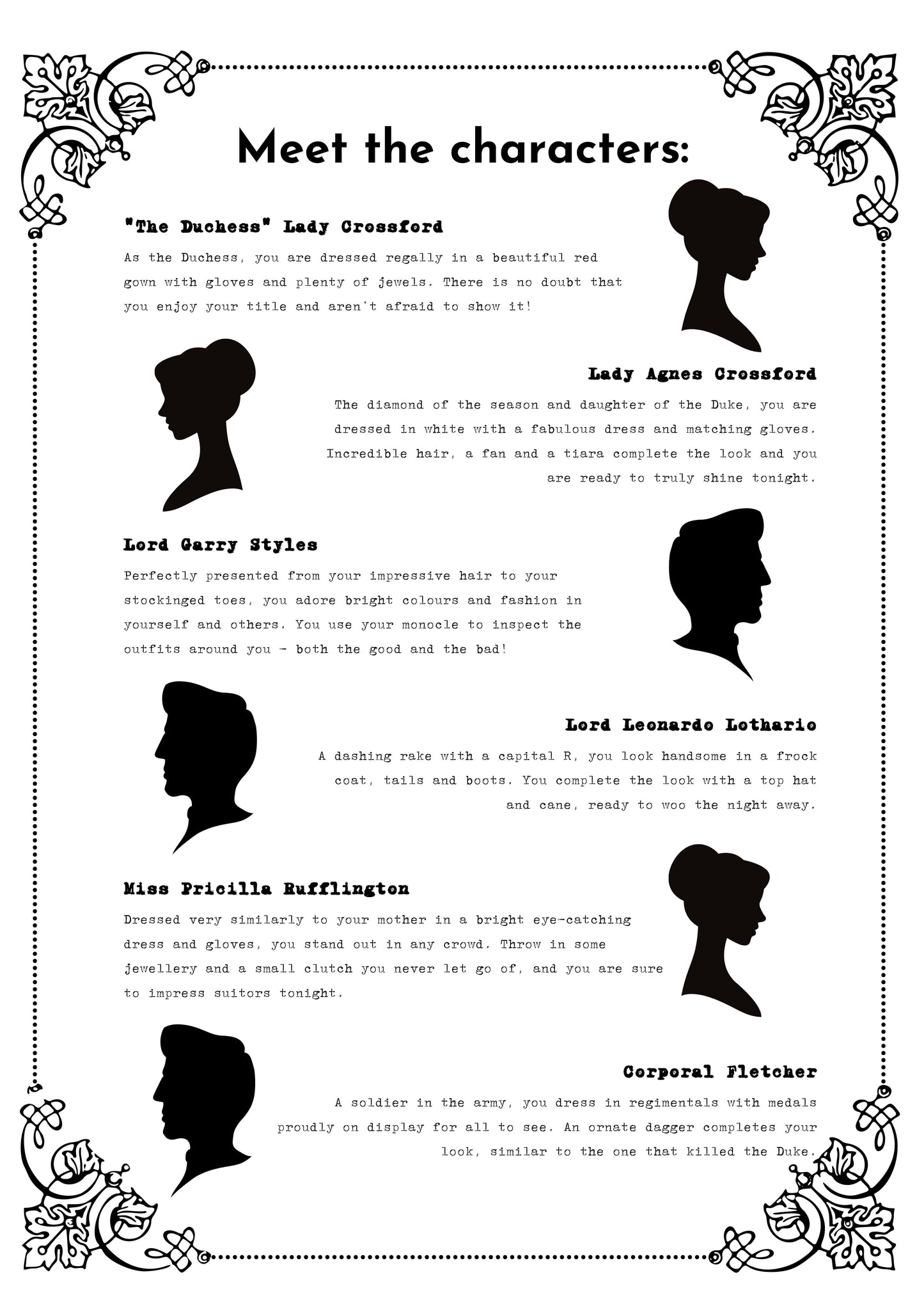 Meet the characters – a description of characters in the game