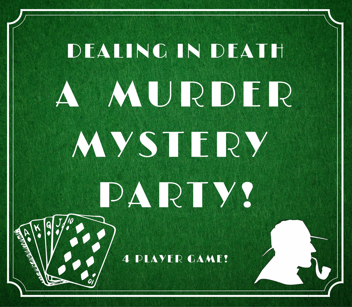 Fun and colourful fully scripted poker themed murder mystery party game for 4 players