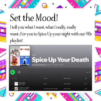 Spice Up Your Death - A 90s Themed Murder Mystery Game (10-20 Guests)