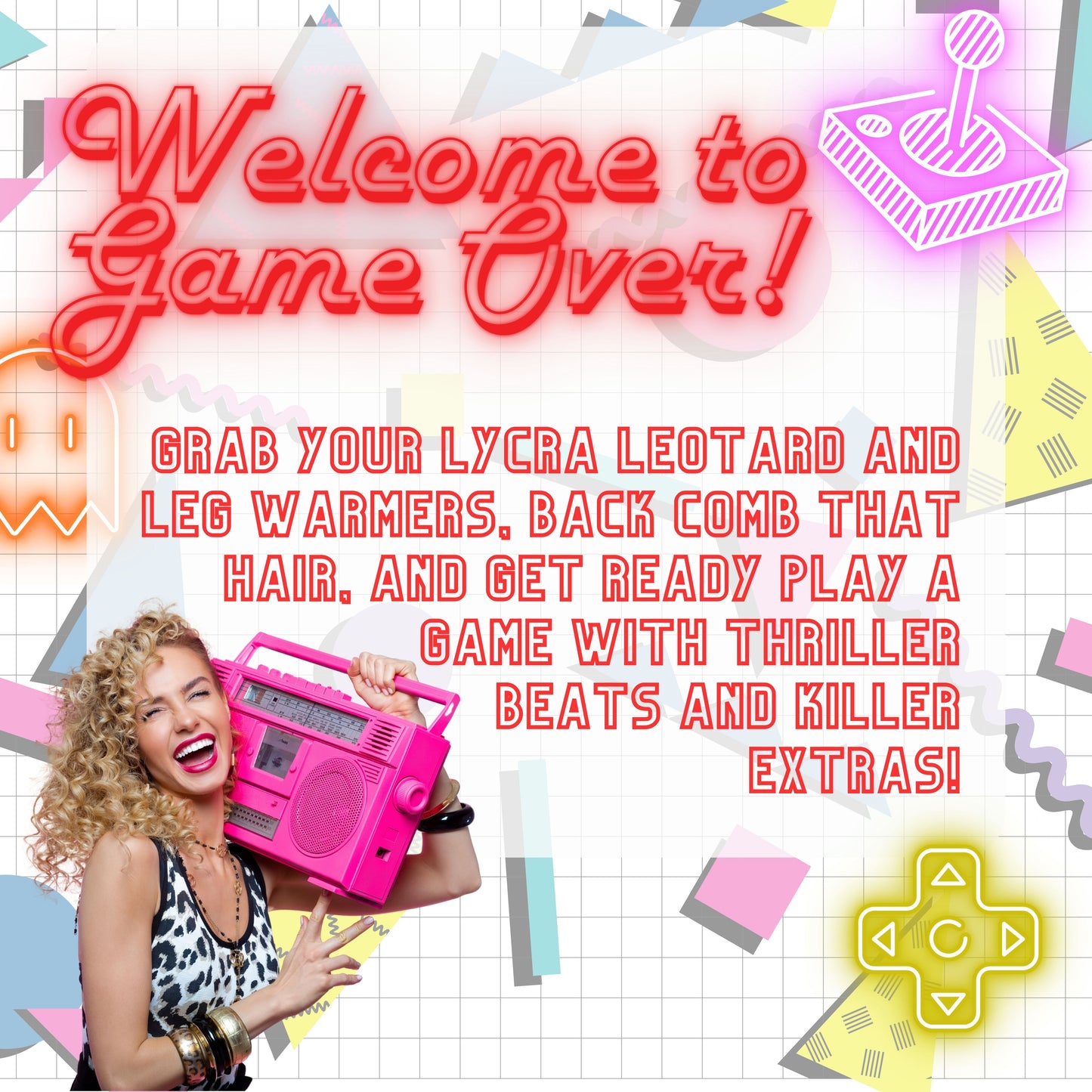Game Over - An 80s Arcade Themed Murder Mystery Party Game (9-20 Guests)