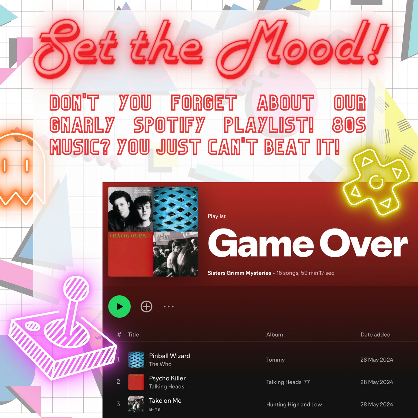Game Over - An 80s Arcade Themed Murder Mystery Party Game (9-20 Guests)
