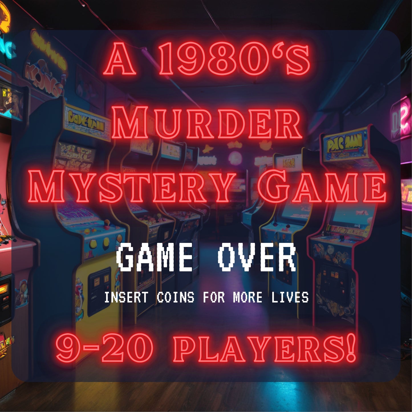 10-20 Player 80s Theme Murder Mystery Party Kit Instant Download