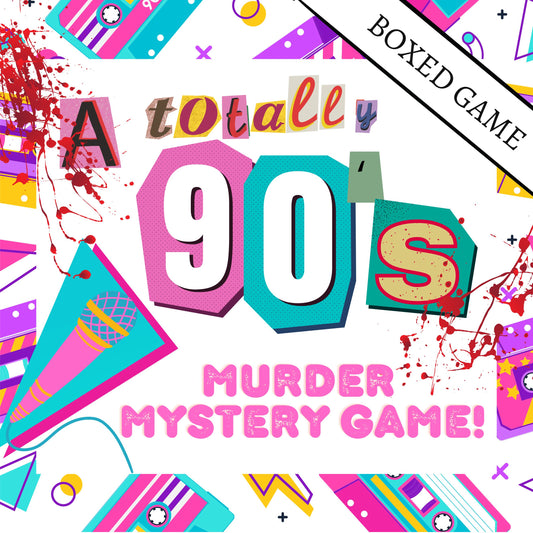 90s Themed Murder Mystery Party Kit Complete Murder Mystery Box 10-20 Players Reusable Party Game