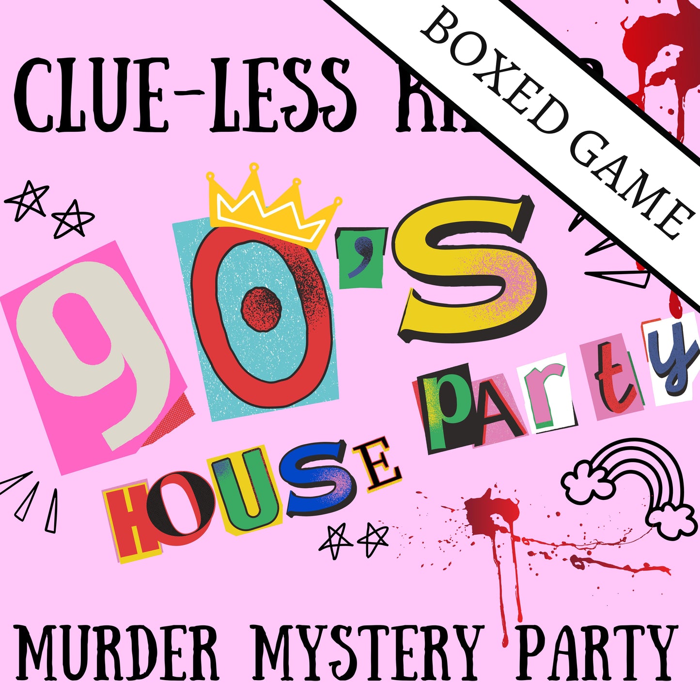 90s Themed Murder Mystery Party Kit Complete Murder Mystery Box 5-15 Players Reusable Party Game