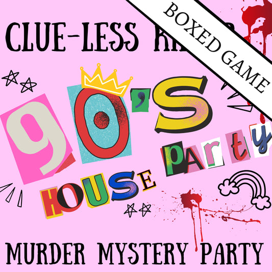 90s Themed Murder Mystery Party Kit Complete Murder Mystery Box 5-15 Players Reusable Party Game