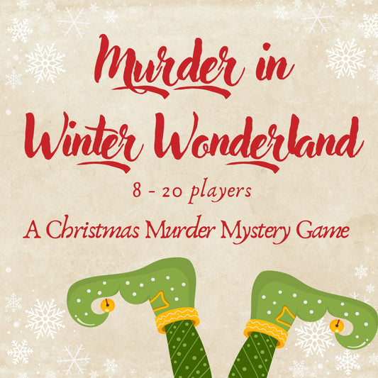 Fun and colourful Christmas themed evidence based mingling murder mystery party game for 10-20 people
