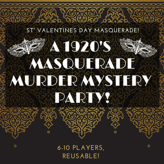 Fun and colourful fully scripted 1920s speakeasy themed murder mystery party game for 6-10 players