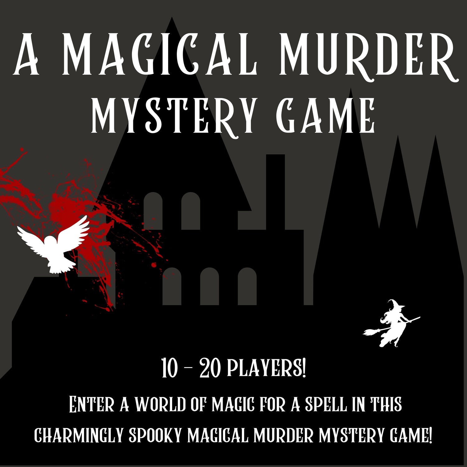 Printable Harry Potter Inspired murder mystery party game titled ‘A Magical Murder Mystery Game', for 10-20 players. Fun and exciting whodunnit game for Kids or adults, instant download party kit.
