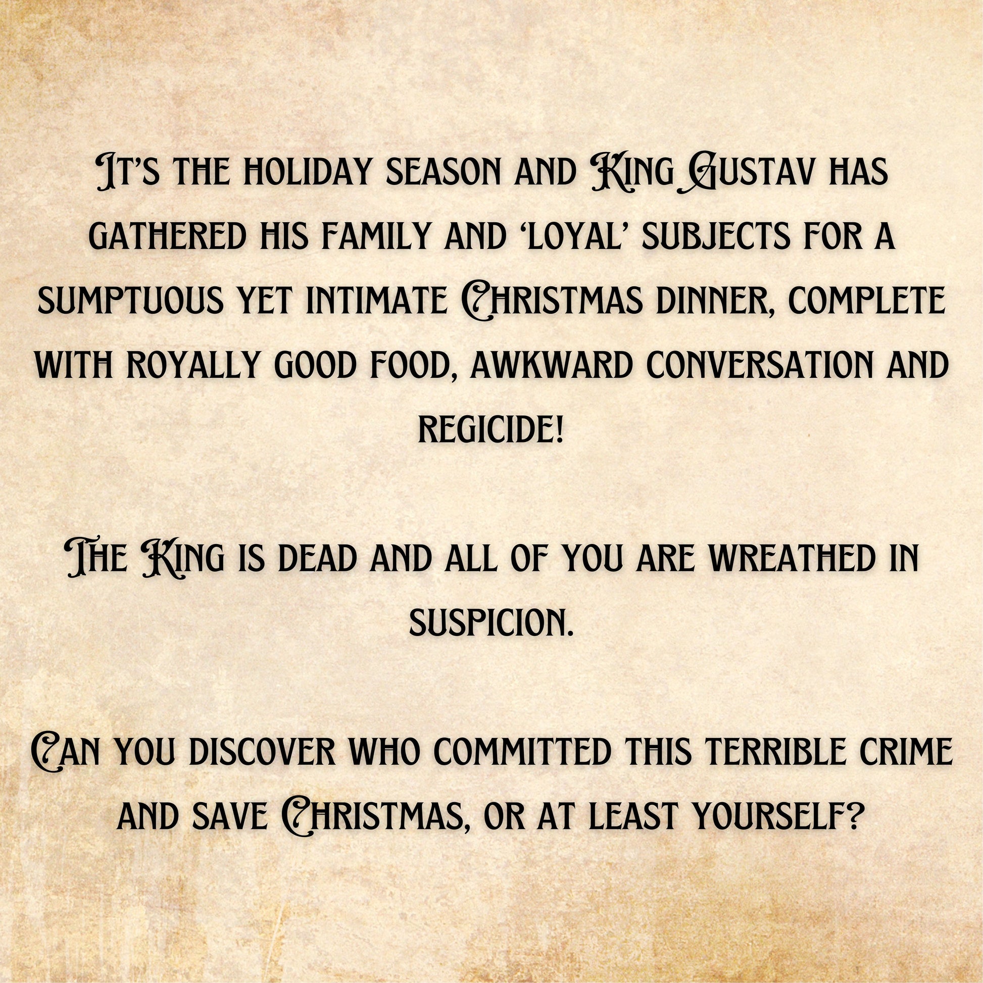brief description of the murder mystery game