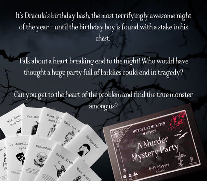 Halloween Murder Mystery Party Kit Boxed game 8-15 Players Reusable Monster Theme Party Game