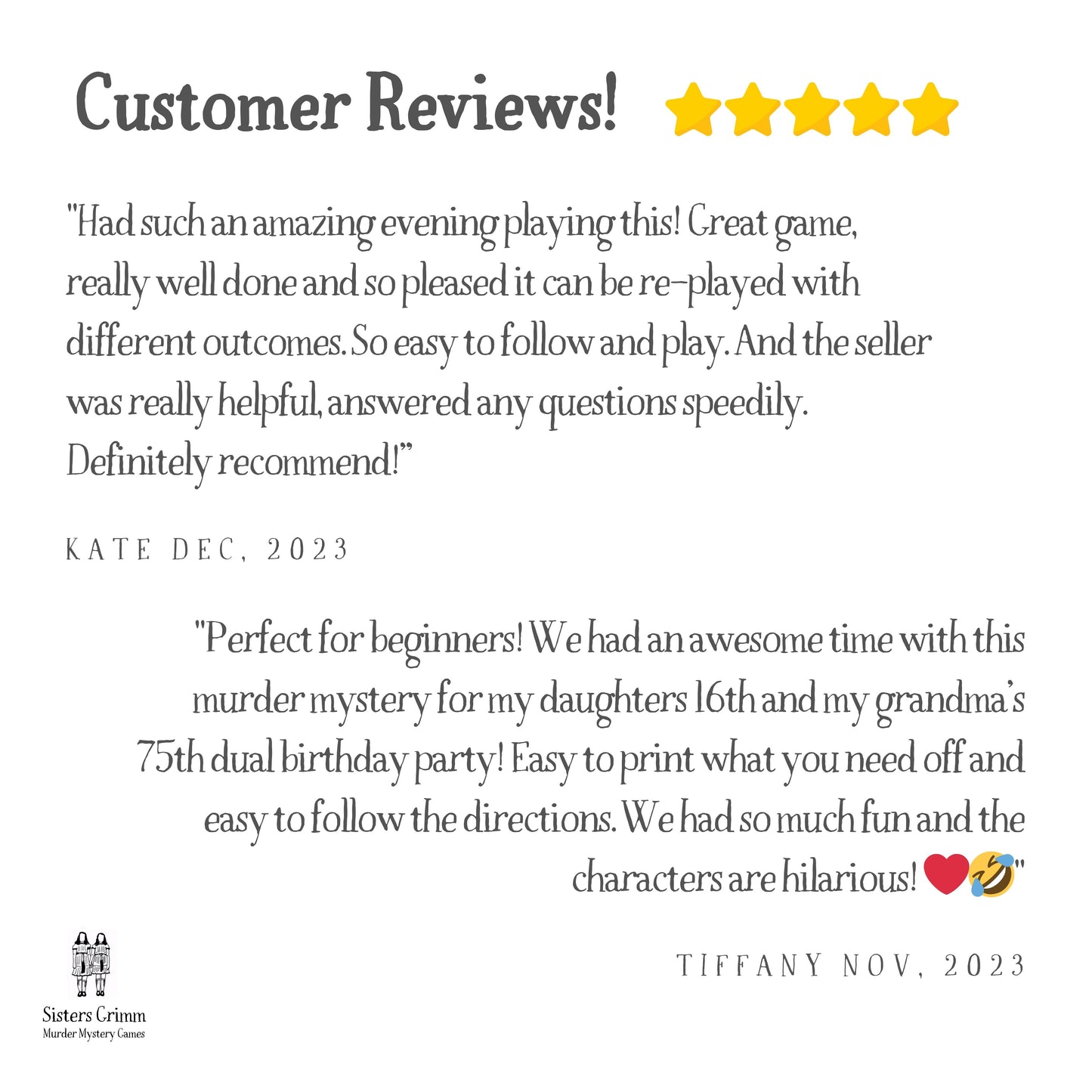 5 star customer reviews