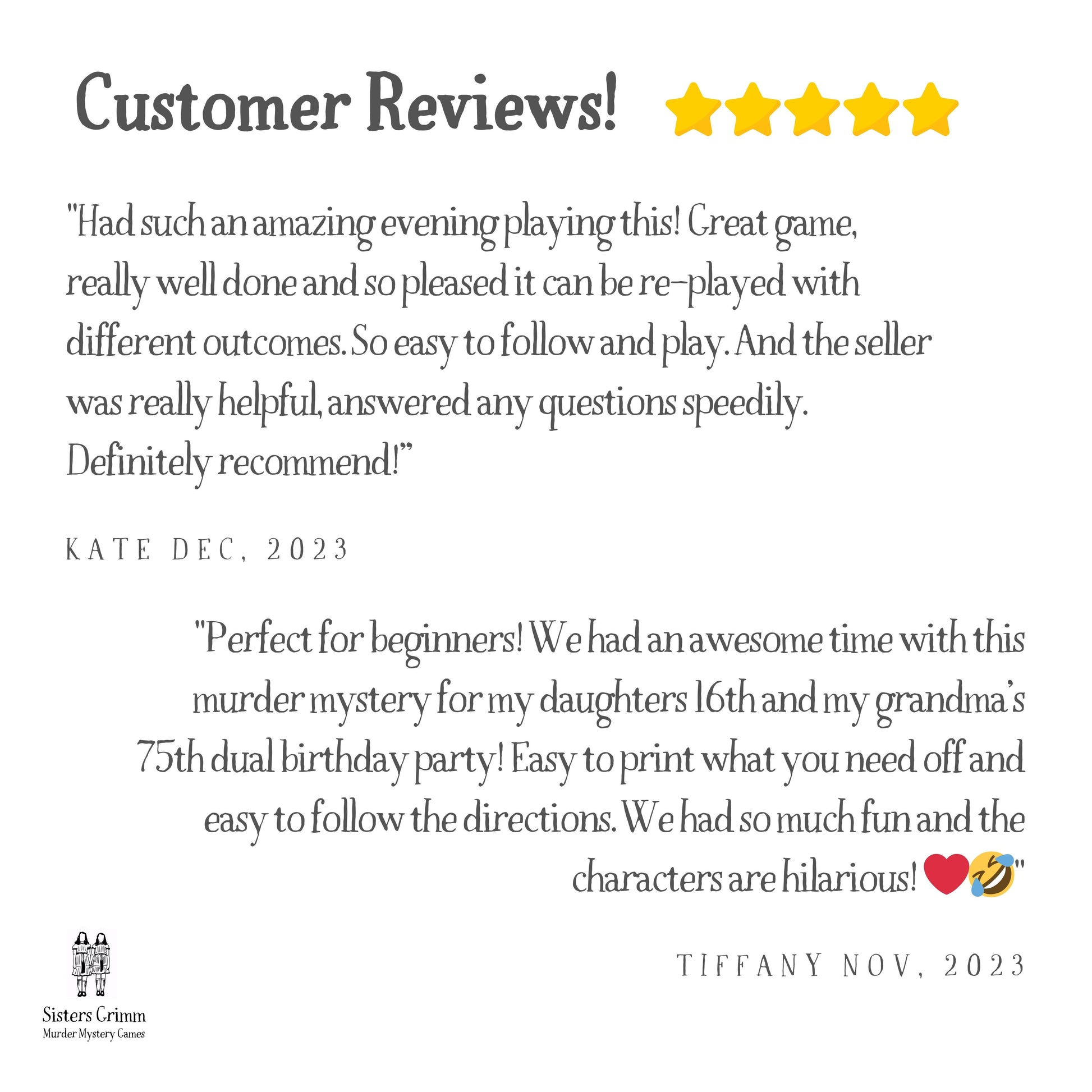 5 star customer reviews