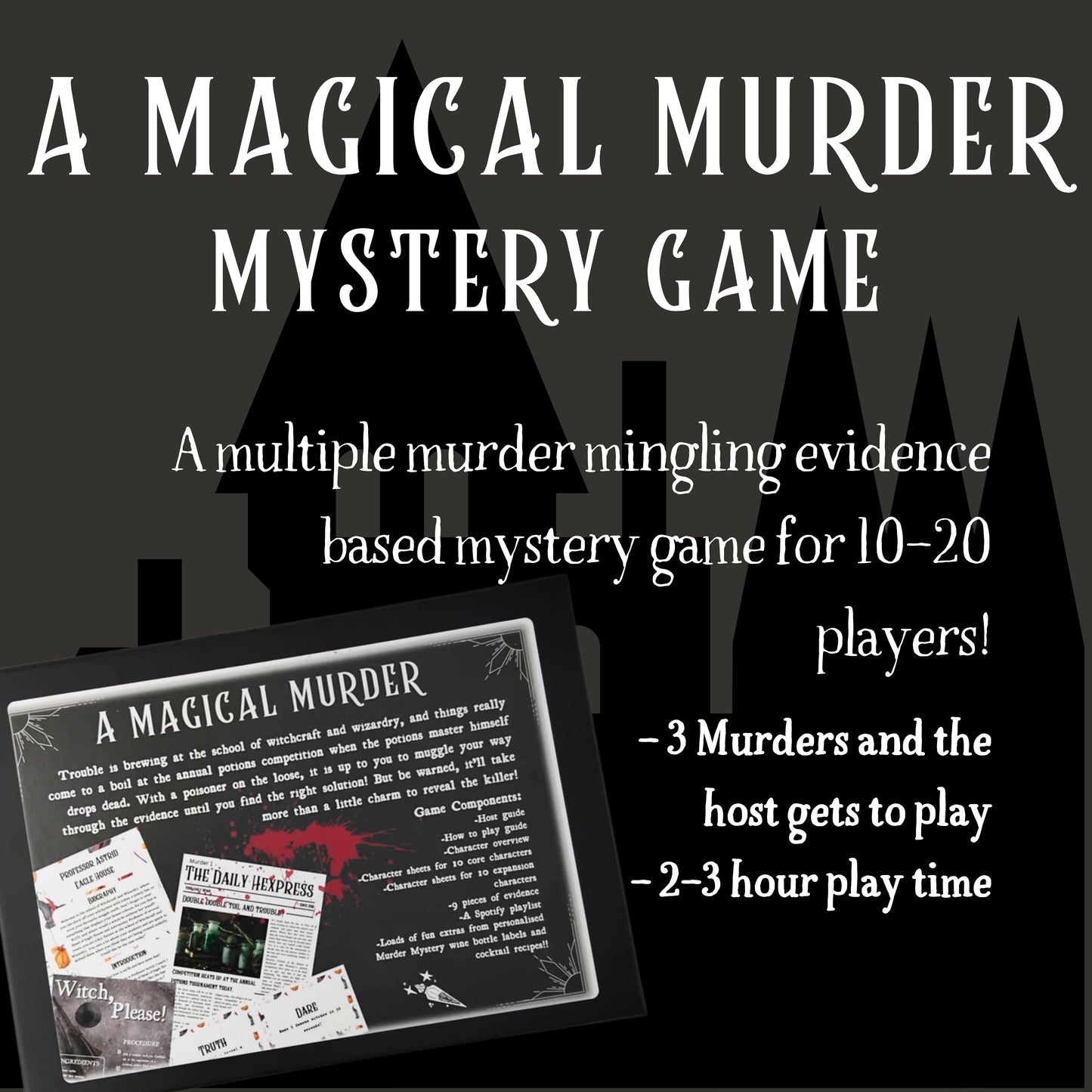 A Harry Potter Inspired Magical Murder Mystery Game (10-20 Guests)