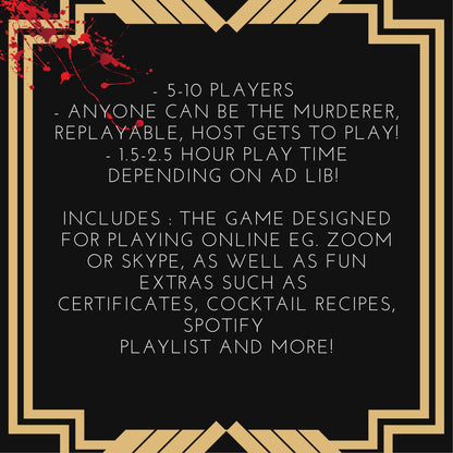 A Speakeasy Slaying! - A 1920s Speakeasy Murder Mystery Party Game for 5-10 Players Instantly Downloadable Zoom Edition!