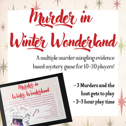 Murder in a Winter Wonderland - A Christmas Murder Mystery Party-in-a-Box (8-20 Guests)