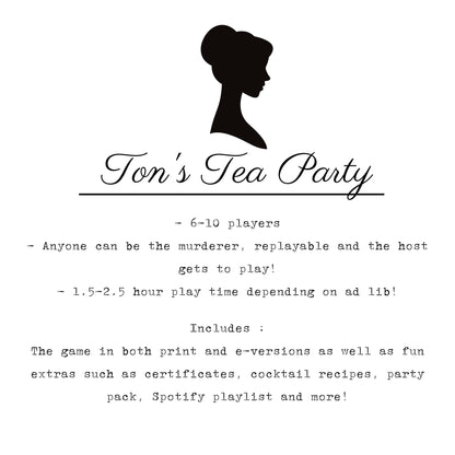 The Ton's Tea Party - A Bridgerton inspired Murder Mystery Party Game for 6-10 Players Instant Digital Download