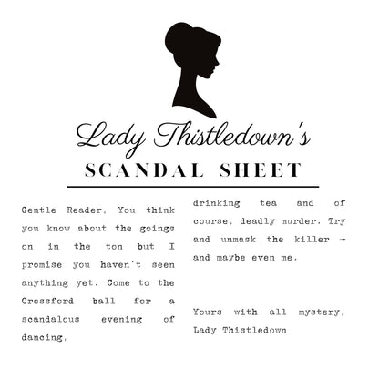 Game plot for ‘Tons Tea Party' murder mystery party. Includes story setup, victim intro, and invitation to solve the case in a printable mystery dinner game.
