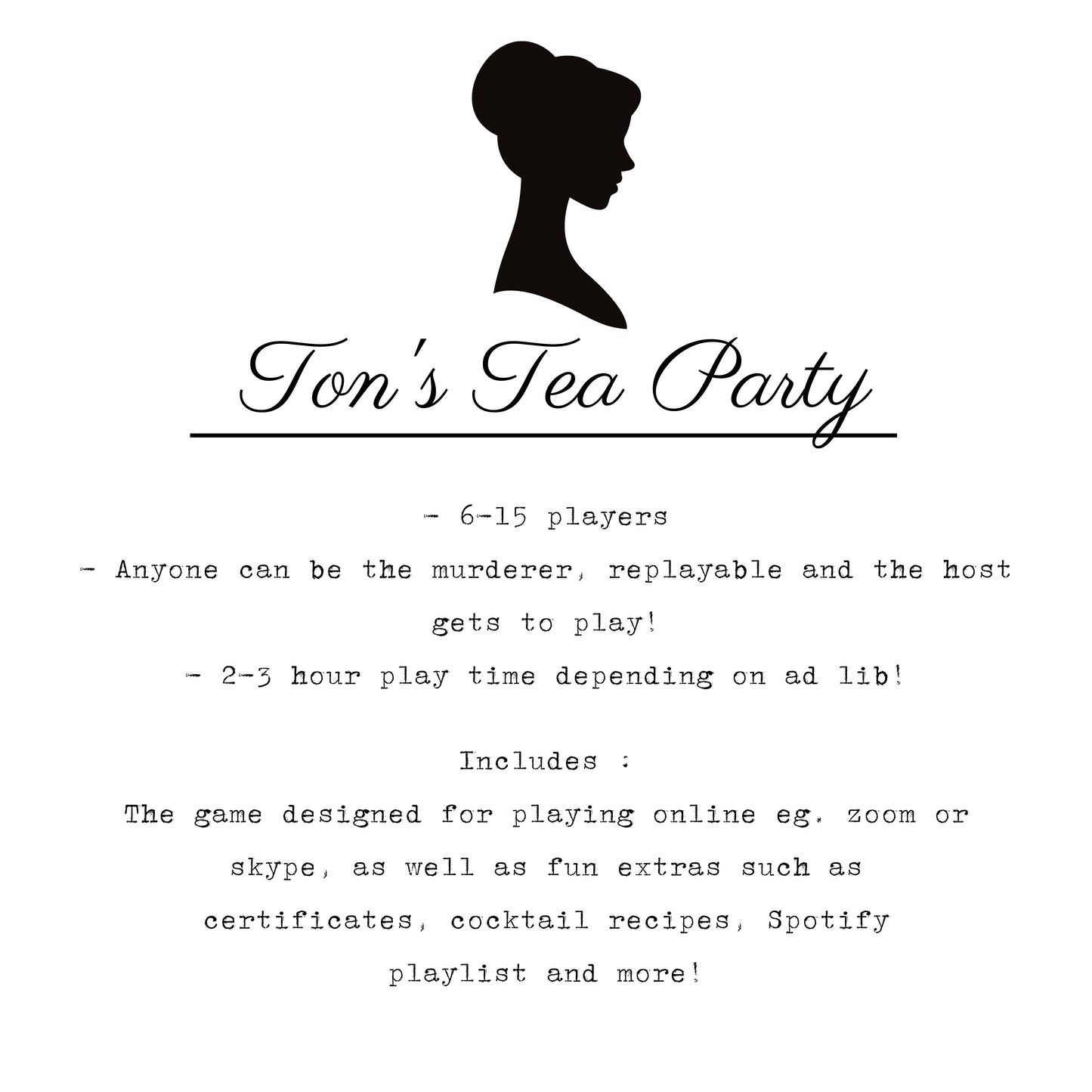 The Ton's Tea Party - A Bridgerton inspired Murder Mystery Party Game for 6-15 Players Instant Digital Download Zoom Edition