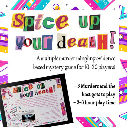 Spice Up Your Death - A 90s Themed Murder Mystery Party-in-a-Box (10-20 Guests)