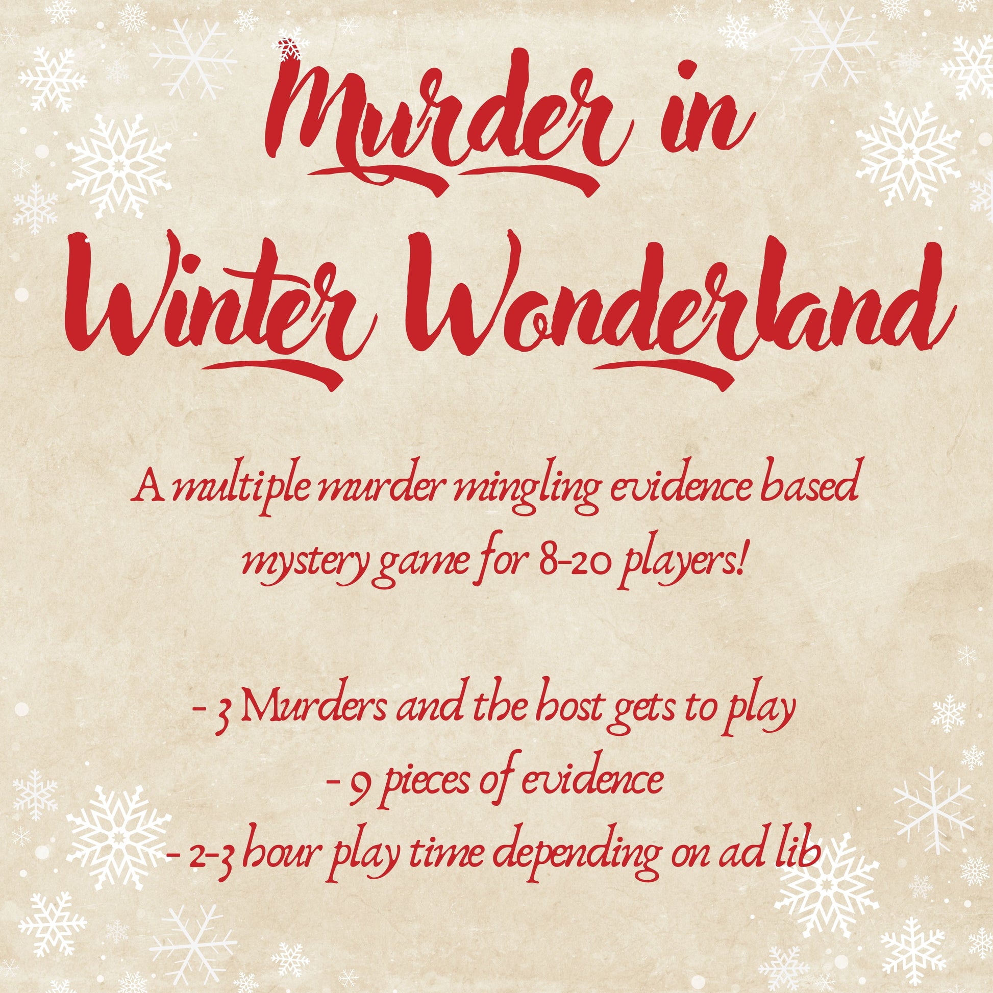 murder-in-a-winter-wonderland-a-christmas-murder-mystery-party-game-sisters-grimm-games for Free Printable Christmas Mystery Games Murder in a Winter Wonderland - A Christmas Murder Mystery Party Game – Sisters Grimm Games for Free Printable Christmas Mystery Games