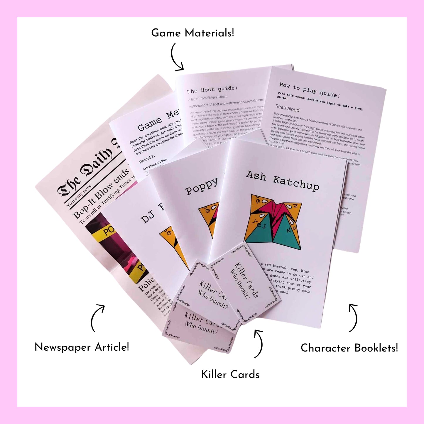 90s Themed Murder Mystery Party Kit Complete Murder Mystery Box 5-15 Players Reusable Party Game