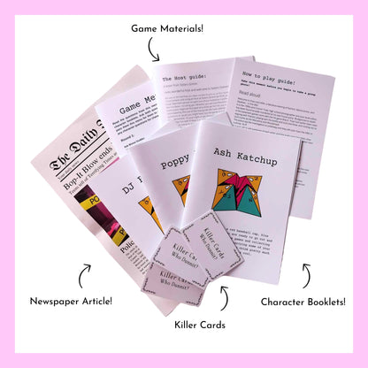 90s Themed Murder Mystery Party Kit Complete Murder Mystery Box 5-15 Players Reusable Party Game