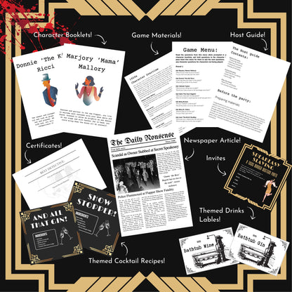 A Speakeasy Slaying! - A 1920s Speakeasy Murder Mystery Party Game for 5-10 Players Instantly Downloadable