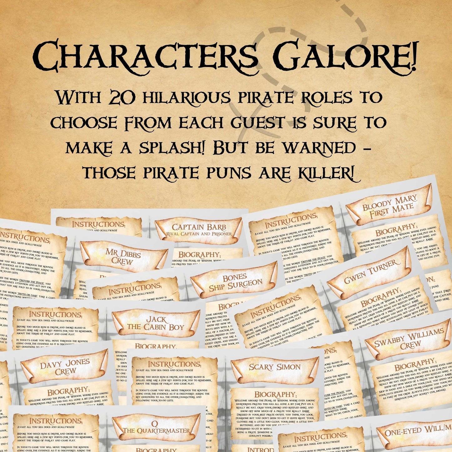 Murder on the Pearl of Wisdom- A Pirate Themed Murder Mystery Party Game (10-20 Guests)