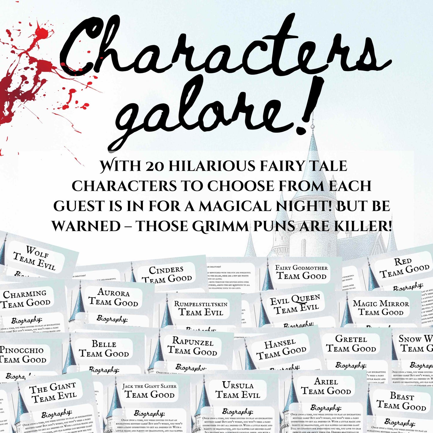 Once Upon A Crime- A Fairy Tale Themed Murder Mystery Party Game (6-20 Guests)