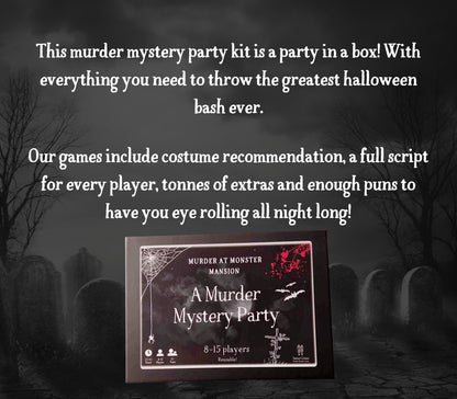 Halloween Murder Mystery Party Kit Boxed game 8-15 Players Reusable Monster Theme Party Game