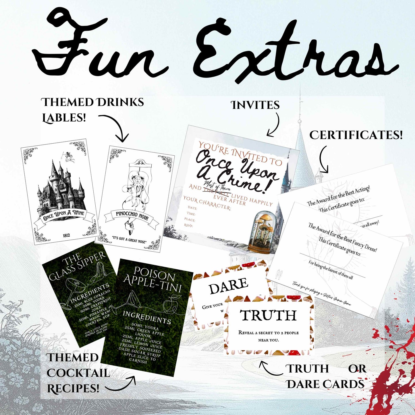 Once Upon A Crime- A Fairy Tale Themed Murder Mystery Party Game (6-20 Guests)