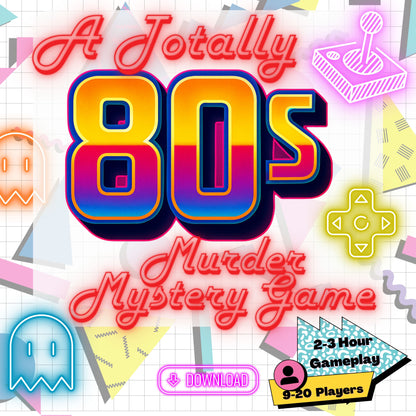 Game Over - An 80s Arcade Themed Murder Mystery Party Game (9-20 Guests)