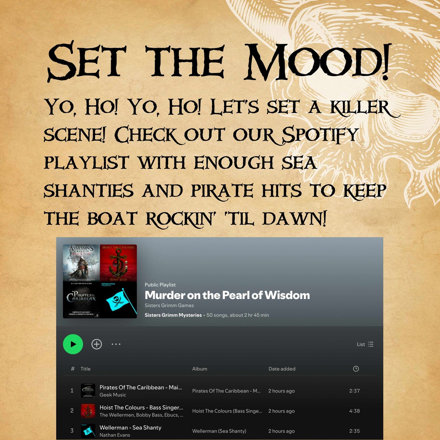 Murder on the Pearl of Wisdom- A Pirate Themed Murder Mystery Party Game (10-20 Guests)